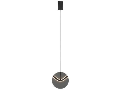 Kouřově šedé skleněné závěsné LED světlo Nova Luce Halley 20 cm