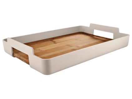 Béžový bambusový servírovací podnos Nordic Kitchen 50 x 34 cm