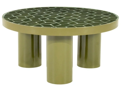 Zelený keramický konferenční stolek Patterna 71 cm