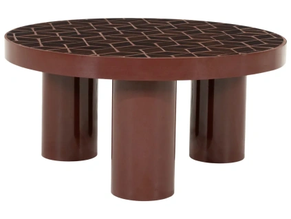 Červený keramický konferenční stolek Patterna 71 cm