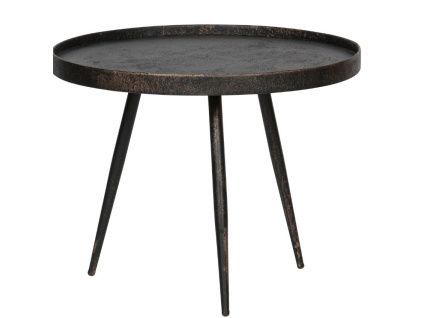 Černý kovový konferenční stolek Buster L s patinou 58 cm