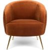 Oranžové sametové lounge křeslo Bold Monkey So Curvy