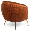 Oranžové sametové lounge křeslo Bold Monkey So Curvy