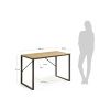 Přírodní pracovní stůl Kave Home Talbot 120 x 60 cm s černou podnoží