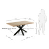 Dubový jídelní stůl Kave Home Argo 180 x 100 cm s černou kovovou podnoží