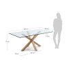 Skleněný jídelní stůl LaForma Arya 200 x 100 cm s přírodní podnoží