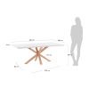 Bílý jídelní stůl Kave Home Argo 200 x 100 cm s přírodní kovovou podnoží