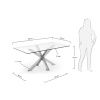 Skleněný jídelní stůl Kave Home Argo 160 x 90 cm s nerezovou podnoží