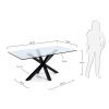 Skleněný jídelní stůl Kave Home Argo 160 x 90 cm s černou kovovou podnoží