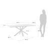 Bílý jídelní stůl Kave Home Argo 160 x 100 cm s bílou kovovou podnoží