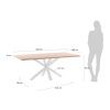 Dubový jídelní stůl Kave Home Argo 160 x 100 cm s bílou kovovou podnoží