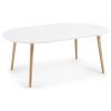 Bílý rozkládací jídelní stůl Kave Home Oqui 120/200 x 120 cm