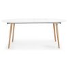 Bílý rozkládací jídelní stůl Kave Home Oqui 120/200 x 120 cm