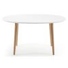 Bílý lakovaný rozkládací jídelní stůl Kave Home Oqui 140/220 x 90 cm