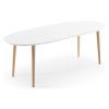 Bílý lakovaný rozkládací jídelní stůl Kave Home Oqui 140/220 x 90 cm