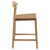 Dřevěná barová židle Kave Home Nina 62 cm s hnědým výpletem