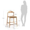 Dřevěná barová židle Kave Home Nina 62 cm s hnědým výpletem