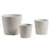 Set tří šedých betonových květináčů Kave Home Low