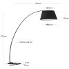 Černá kovová stojací lampa s mramorem Kave Home Juhe
