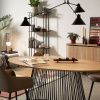 Černé kovové závěsné světlo Kave Home Dione 80 cm