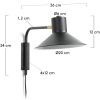 Černé kovové nástěnné světlo Kave Home Aria 36 cm
