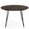 Černý jasanový rozkládací stůl Kave Home Milian 120-200x120 cm