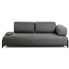 Tmavě šedá látková třímístná pohovka Kave Home Compo 232 cm