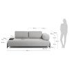 Šedobéžová látková třímístná pohovka Kave Home Compo s malým stolkem 232 cm