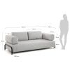 Šedobéžová látková třímístná pohovka Kave Home Compo s polštáři 232 cm