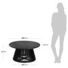 Černý dřevěný kulatý konferenční stolek Kave Home Jeanette 80 cm