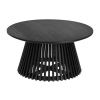 Černý dřevěný kulatý konferenční stolek Kave Home Jeanette 80 cm