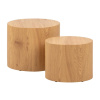 Přírodní set konferenčních stolků Alida 40/48 x 24,5/33 cm