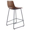 Koňakově hnědá koženková barová židle Kave Home Zahara 65 cm