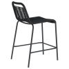 Černá pletená barová židle Kave Home Lambton 62 cm