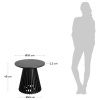 Černý dřevěný kulatý odkládací stolek Kave Home Jeanette 50 cm
