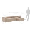 Béžová látková rohová pohovka Kave Home Blok 330 cm, pravá