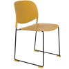 Hořčicově žlutá plastová jídelní židle WLL Stacks
