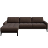 Hnědá látková rohová pohovka MESONICA Musso Tufted I, levá, 248 cm