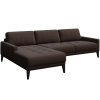 Hnědá látková rohová pohovka MESONICA Musso Tufted I, levá, 248 cm