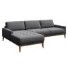Tmavě šedá látková rohová pohovka MESONICA Musso Tufted I, levá, 248 cm