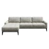 Šedá koženková rohová pohovka MESONICA Musso Tufted, levá, 248 cm