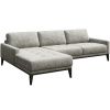 Šedá koženková rohová pohovka MESONICA Musso Tufted, levá, 248 cm