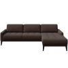 Hnědá látková rohová pohovka MESONICA Musso Tufted I, pravá, 248 cm