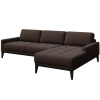 Hnědá látková rohová pohovka MESONICA Musso Tufted I, pravá, 248 cm