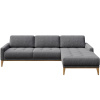 Tmavě šedá látková rohová pohovka MESONICA Musso Tufted I, pravá, 248 cm
