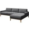Tmavě šedá látková rohová pohovka MESONICA Musso Tufted I, pravá, 248 cm