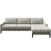 Šedá koženková rohová pohovka MESONICA Musso Tufted, pravá, 248 cm