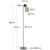 Zlatá kovová stojací lampa Kave Home Natsumi 180 cm