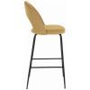 Hořčicově žlutá látková barová židle Kave Home Mahalia 63 cm