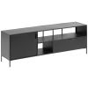 Černý kovový TV stolek Kave Home Shantay 150 x 35 cm